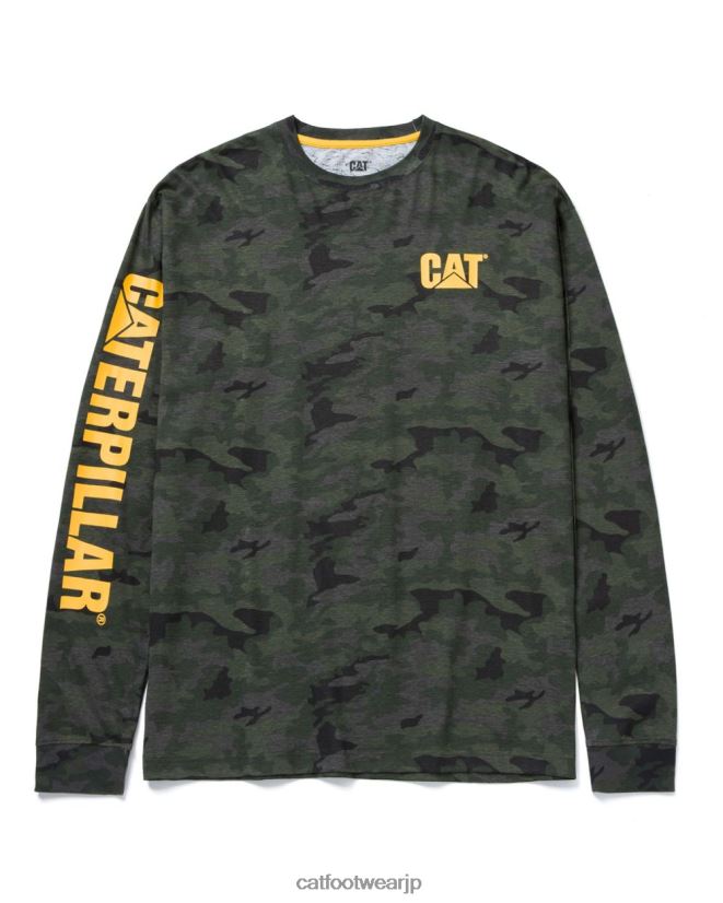 トレードマークバナー長袖Tシャツ ナイトカモ 男性 N2JB0V226 Caterpillar |トップス＆アウター